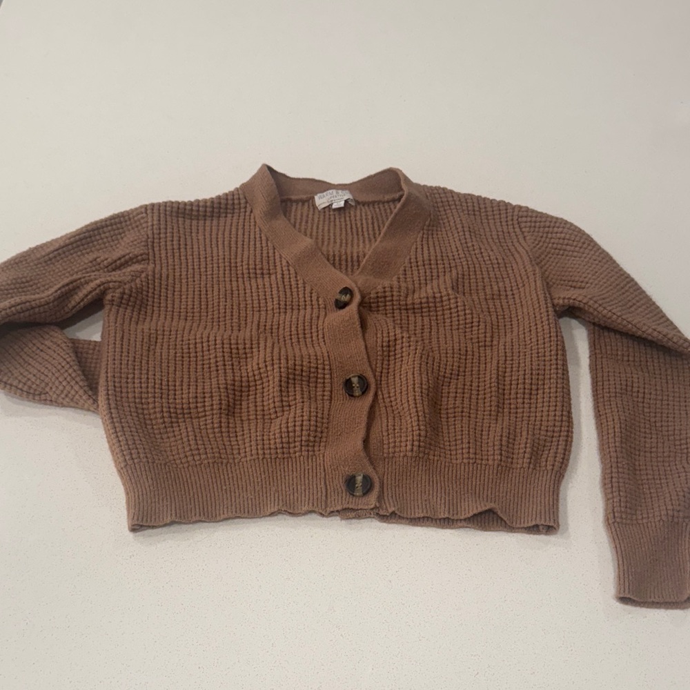 Elegant Tan Women's Cardigan Sweater